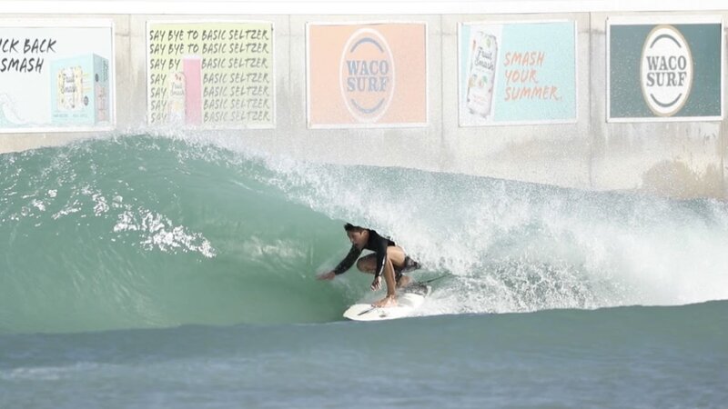 Surfing at BSR Cable Park wave pool in Waco, Texas